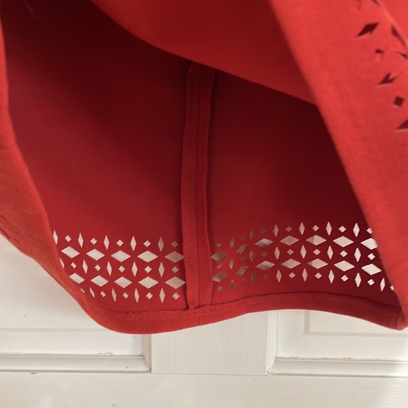 Banana Republic || Mini Skirt with Laser Cut Hem; Burnt Orange; Size 4 - Picture 5 of 12